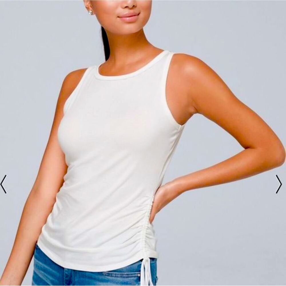 NWOT White House Black Market Cinched Side Tie Tank Top White Size XS